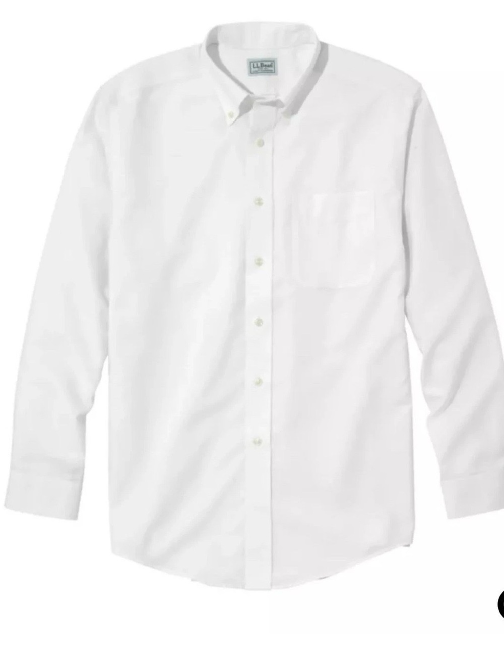 L.L. Bean Men's Button-Down White Oxford Dress Shirt